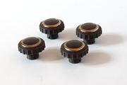 Lot de 4 boutons marrons